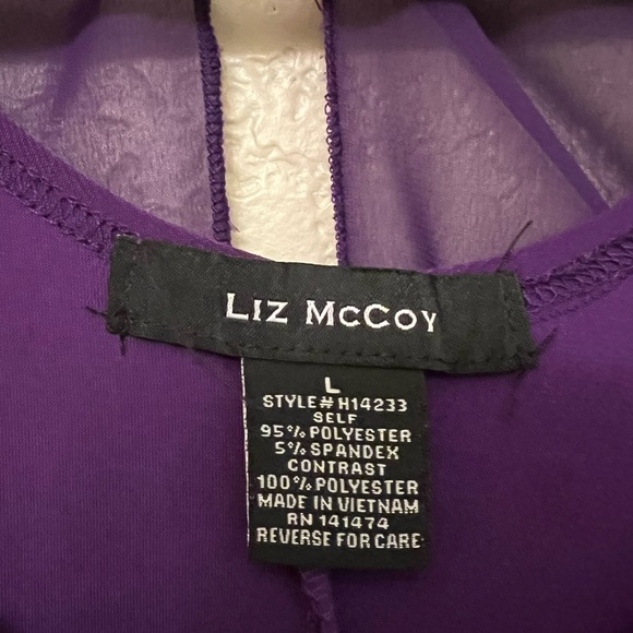 Liz McCoy Preloved Royal Purple Pullover Blouse Size Large - Picture 3 of 3